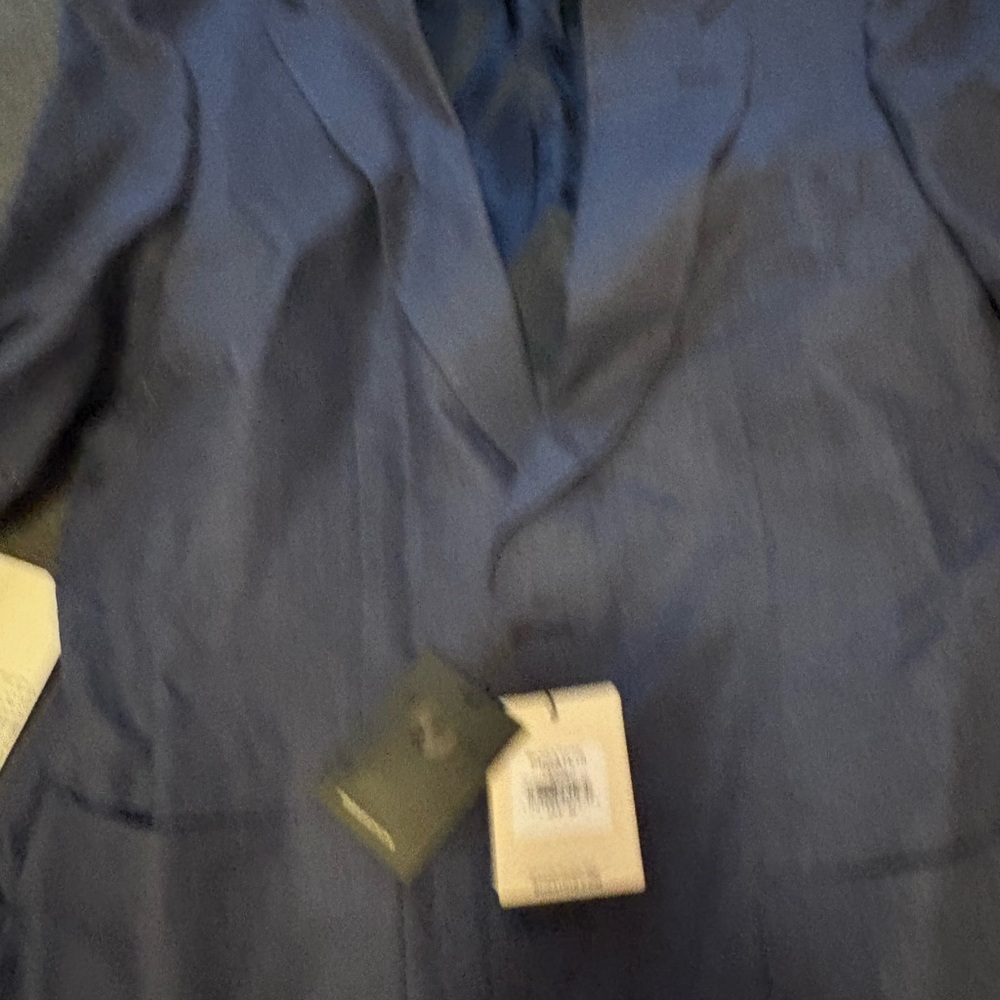 Bugatchi Navy Linen 2 button blazer jacket size 4… - image 4